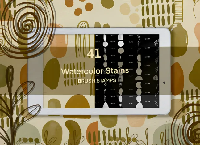 watercolor spot brush stamps 2 Watercolor Spot Brush Stamps