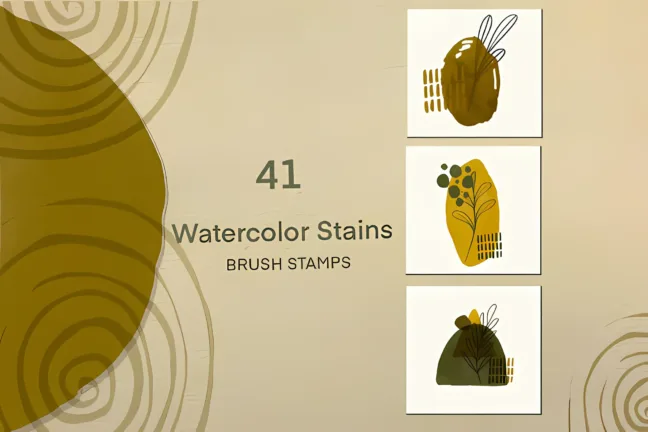 watercolor spot brush stamps 3 Watercolor Spot Brush Stamps